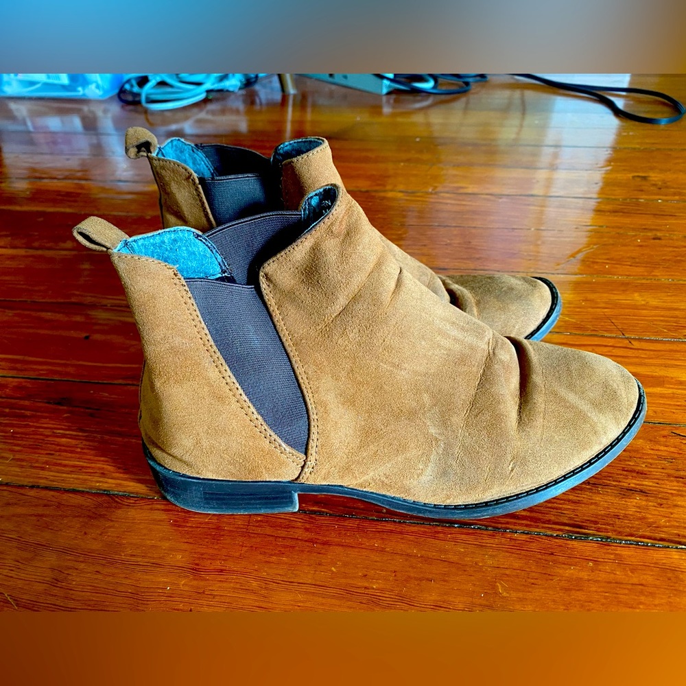 Dark tan booties size 8